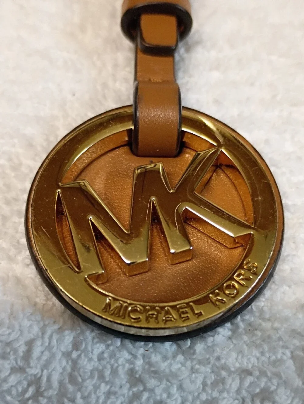 Michael Kors Leather MK Circle Key Charm